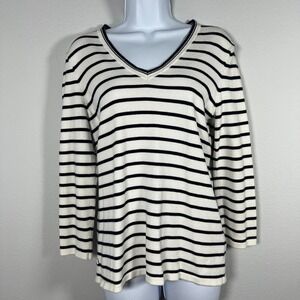 Vintage Lauren Ralph Lauren Womens Sweater Sz M Parisian Girl Breton Stripe 90s